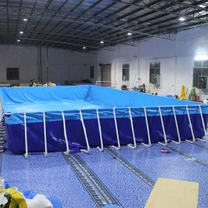 ফিল্টার পাম্প সহ ধাতব ফ্রেম তারপলিন সুইমিং পুল